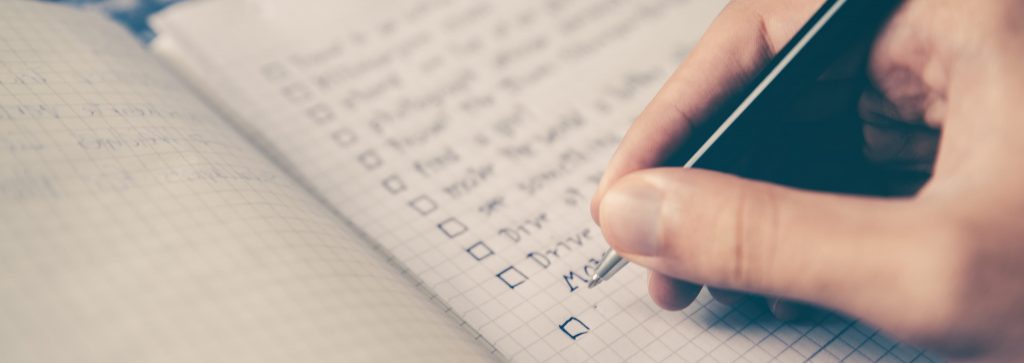 A task checklist